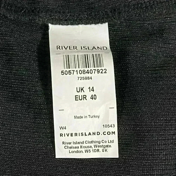 River Island Black Mock Embellished Rhinestone Knit Sweater Size 14 - Picture 5 of 12